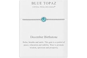 Philip Jones December (Blue Topaz) Birthstone Anklet Created with Zircondia® Crystals
