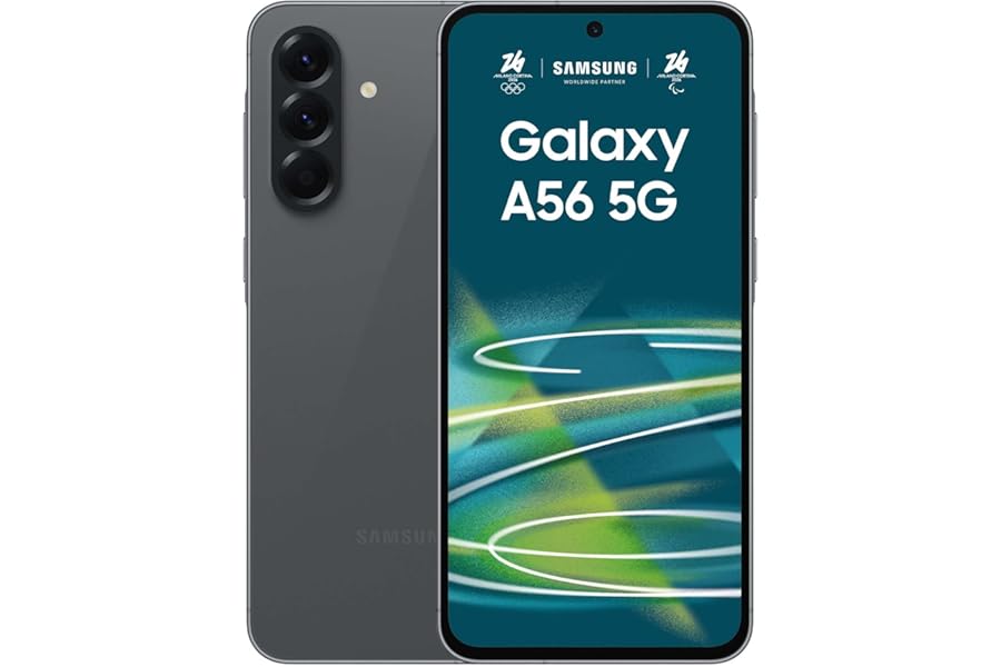 Samsung Galaxy A56 5G, Smartphone with Smart Functions, 3 Year Manufacturer's Warranty, 6.7 Inch Super AMOLED Display, 8GB RAM, 256GB, 5000mAh, IP67, Awesome Graphite