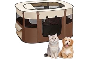 MEYUXG Corralito para Cachorros y Mascotas - Valla Plegable Rectangular para Interiores - Recinto Portátil para Animales Pequeños