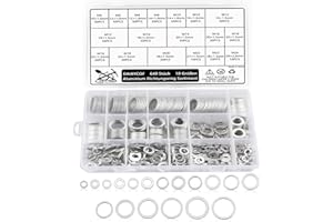 DAIRYCOF 640 Stück Aluminium Dichtungsring Sortiment, Metrische Dichtungen, Ölablassdichtungen Set, 18 Größen für Reparatur Hydraulik Autos Sanitär Werkstatt (M6 M8 M10 M12 M14 M16 M18 M20 M22 M24)