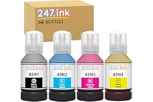 GENERIC 247.ink Compatible T49 Sublimation Ink Bottles for use with Epson SC-F100 SC-F500 SC-F501 Printers, Set of 4 (Black, Cyan, Magenta, Yellow)