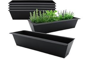 SPETEBO Skrzynka na rośliny, wkład do palet euro, skrzynka na kwiaty, balkonowa skrzynka na rośliny, 6 sztuk, tworzywo sztuczne w kolorze antracytowym