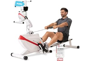 SportPlus Rameur pour la Maison Pliable - Conçu en Allemagne - Système de freinage magnétique Silencieux - 8 Niveaux de résistance, Masse d'inertie de 8 kg - Capacité Maximale 150KG