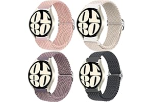 elfofle Nylonowy, rozciągliwy pasek do zegarka, 20 mm, kompatybilny z Samsung Galaxy Watch 6/5/4, 40 mm, 44 mm, Galaxy Watch 4/6 Classic 47 mm, 43 mm, 46 mm, 42 mm / Watch 3 41 mm / Active 2,