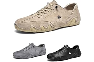 TEAUSA Botas Altas Italianas de Gamuza Hechas a Mano con Velcro, Zapatos Beck for Hombre, Zapatillas Informales de Cuero Impermeables, Antideslizantes, Transpirables, Chukka