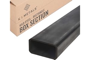 KIMETALS K I Metals Mild Steel BoxSection -1000MM Length (1M) x 50MM Width x 25MM Height x 2.5MM Wall Thickness, Durable Rectangular Mild Steel Tubes for Constructions, Residential & DIY Projects
