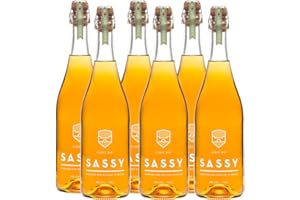 Maison Sassy Cidre Bio 4% Abv - 6 x 750 ml - Cidre de Fruits Traditionnel Normand Fabriqué à la Main, Qualité Premium, Faible en Calories, Sans Gluten, 100% Naturel & Sans Sucre Ajouté