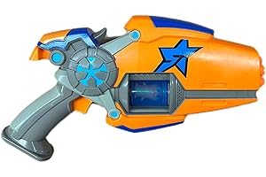 Slugterra Eli's Megamorph Blaster, Pistola de Juguete, Lanzador de Dardos Infantil con diseño de la Serie de Dibujos, con 8 Dardos de Espuma, Lanza a 9 Metros de Distancia, Bizak (64410006)