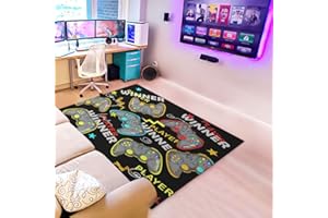 Keivvsh Gamer Rugs for Boys Teens Kids Gaming Carpets All Saints' Day Gift for Kids Living Room Gamepad Area rug Home Decor Non-Slip Crystal Floor Polyester Gamer Decor Doormats 24"x36"in