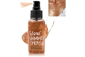 Jutqut Glow Highlighter Spray, Face Body Liquid Highlighter Spray, Glitzer Makeup Sparkle Kosmetik Shimmer Highlighter, Flüssiges Glitzer Perlglanz Spray Haare Körper für Year Year Rave Party（Braun）