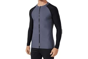 cioiniei Men's Swim Shirts UPF 50+ Sun Protection Shirts Long Sleeve Fishing Rash Guard Loose-Fit T-Shirt for Quick Dry