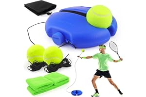 ELNLE Allenamento Tennis Trainer Elastico, Gioco Tennis con Pallina Legata con la Corda, Allenatore Tennis da Solo con 2 Sfere di Ricambio con Corda, per Allenamento Tennis da Solo
