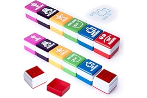 OFFICE BOX Confezione 6+6 francobolli di motivazione per bambini e giovani, ideale per genitori e insegnanti. (Basco+Inglese)