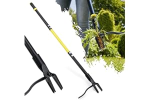 Jardineer Weed Remover Tool Stand Up, Weed Puller Root Remover with 4 Claws, 45" Long Handled Dandelion Weeder Tool for Patio, Lawn, Garden, Path, Driveway and Block Paving