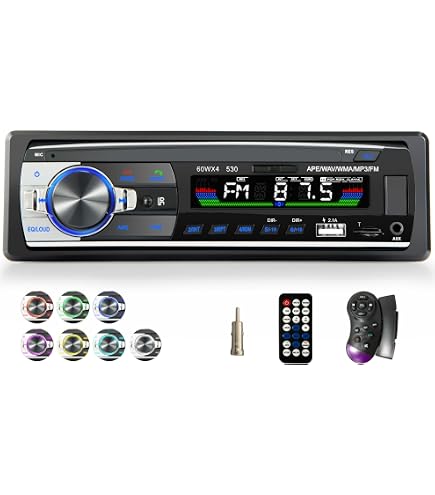 CAMECHO Autoradio Mit Bluetooth 1 Din Digital Media Player Freisprecheinrichtung FM Radio Auto MP3-Player 4x45W Zwei USB/AUX-Eingang/SD/TF-Karte + Fernbedienung
