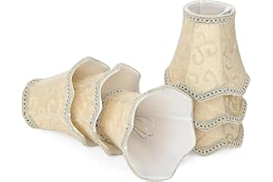 Fuloon Paralumi per Lampade, Set di 6 Paralume in Tessuto Paralume lampadario per Candela Lampadario Lampada da Parete (Giallo, 6 Pezzi)