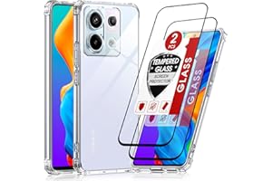 LeYi Funda para Xiaomi Redmi Note 13 Pro 5G/Poco X6(No para Note 13 Pro 4G) con [2-Unidades] Cristal Templado, Carcasa Armor Silicona Soft Skin TPU Case Antigolpes Cover, Transparente
