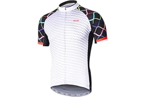 ARSUXEO Mens Cycling Jersey Short Sleeves Mountain Bike Jersey Bright Bike T-Shirt Breathable Cycle Top ZY84