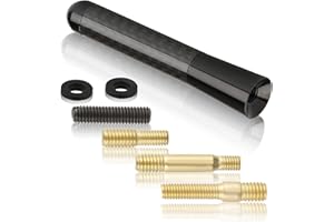 KCLKDA 8cm Car Stubby Aerial, Car Antenna Universal Radio Aerial Short Cars Antenna M4.0 M5.0 M6.0 Screws Mini Cars Radio Aerials Antennas Stereo FM AM Antennas Compatible with Vehicle Models(Black)