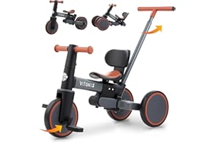 VITONIS Balance bike from 1 year, 5-in-1 tricycle with push bar for children, walker for children 1-4 years