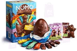 PVL TRADE NOMO Vegan Alternative to Milk Chocolate Easter Egg with Bunnies and Mini Bars - Dairy Free - Gluten Free - Egg Free - Nuts Free - Plant-Powered
