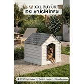 Flex XXL Boy Plastik K&ouml;pek Kul&uuml;besi &ndash; Suya Dayanıklı Dış Mekan K&ouml;pek Evi 95x98x102 cm