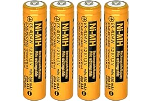 JAPUSOON Piles Rechargeables 650mAh pour Panasonic, Batterie téléphone AAA Ni-Mh pour Gigaset téléphone sans Fil - Lot de 4