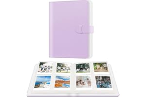 256 Pockets Mini Photo Album, KENOBEE Album Wallet Book for Fujifilm Instax 11 Mini 9 Mini 8 Mini Link, Polaroid Snap Z2300 PIC-300 SocialMatic Instant Cameras & Zip Instant Printer, (Light Purple)