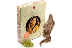 INDIAN NATURAL HAIR CARE Henna, Indigo & Amla - Hellbraun - Natürliche Haarfarbe & Haarpflege - Pulver - 200g