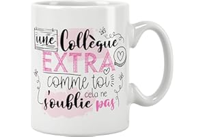 JOLI MUG. Mug collègue - départ en retraite - Anniversaire - Noël. Pour collègues/Tasse. Cadeau original. Prix mini. Céramique haute qualité 11oz - 320 ML (COLLÈGUE FEMME)