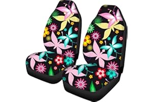 Woisttop Autositzbezüge mit Blumen und Schmetterlingen für LKW, SUV, Limousine, Universalgröße, Innendekoration, Zubehör