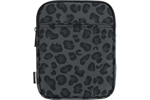 Dadanism 6-7 Pouces Housse Protectrice Pochette Nylon pour 7" Kindle Paperwhite et Kindle Colorsoft Signature Edition, 6" K-indle 11e Gén, Sac de Transport pour K-indle Oasis E-Reader, Noir Léopard