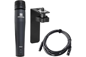 Pronomic VM-57 Cajon Mikrofonset - professionelles Bundle mit dynamischem Instrumenten-Mikrofon, Mikrofonhalterung für Cajons, passendem Kabel & Zubehör