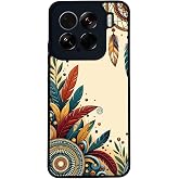 BG AKSESUAR Xiaomi Mi 15 ile Uyumlu Siyah Silikon Kılıf, Boho Desenler, &Ccedil;iziklere ve Darbelere Karşı Koruma