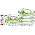 MPM MSG-06 Essiccatore Alimentare Pieghevole, 6 Vassoi Senza BPA di 30 cm, 2 Livelli di Potenza, Disidratatore Elettrico per 