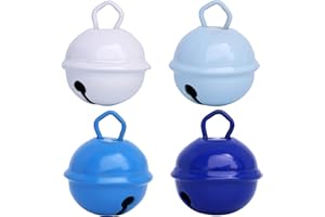 MUSIKID Gros Grelots Musicaux Couleurs Blan + Bleu Ciel+ Bleu + Bleu Foncé (4 clochettes 25mm) Existe en Petits 15mm et Géants 35mm Pour Enfants Bébé : Montessori Instruments Noël Décorations Loisirs Créatifs