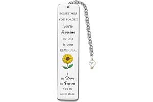 FCZIVA Inspirational Bookmarks Women Christmas Gifts Men Bookmark Leaving Gifts for Colleagues Friend Brother Birthday Son Daughter Back to School Sunflower Keepsakes Sometimes You Forget You're Awesome