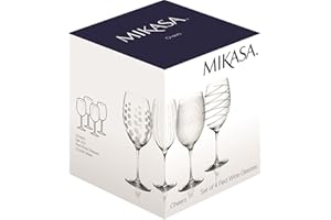 CREATIVE TOPS Mikasa - Copas de cóctel para brindis, 290 ml, Juego de 4 Unidades, Vidrio, Plateado, 20 x 17 x 17 cm