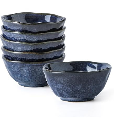 SumitlEyao 6-Piece Porcelain Dessert Bowls Set - 6.5 Inch Small Serving Bowls, Microwave & Dishwasher Safe, White