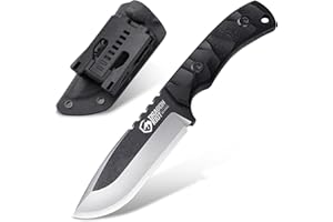 DRAGON RIOT Coltello da Caccia a lama fissa, da Sopravvivenza 10 cm Bushcraft Full Tang, da Campeggio con Manico in G10, affilato