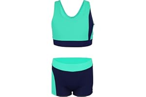 Aquarti Bañador Niña – Bañador Natación Niña Dos Piezas con Espalda Nadadora y Short