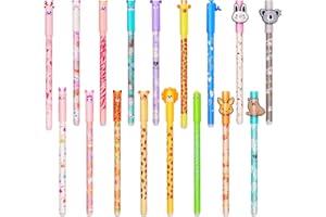 HTGWCG Lot de stylos gel effaçables avec encre thermosensible, gamme de couleurs d’encre, forme conique, pointe de 0,7 mm, en forme d’animaux (B)
