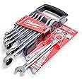 Milwaukee 932464993 Max Bite Ratcheting Metric Combination Spanner Set, 7 Piece, Red