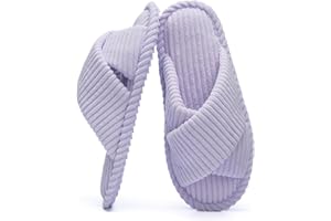 GOEWY Kapcie dla kobiet pianka z pamięcią kształtu dom sypialnia sztruksowe opaski skrzyżowane otwarte palce slajdy sandały buty wygodne modny prezent dla kobiet antypoślizgowa podeszwa