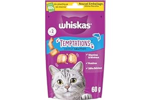 Whiskas Temptations Saumon Friandises pour Chats 60g - Lot de 6