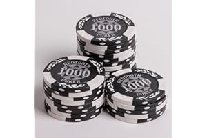 Redtooth Poker 14 Gram Casino Poker Chips | Pack of 25 with Denomination of 1000 Value | 40mm Diameter