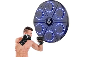 yorraka Music Boxing Machine Adulte - 12 Modes de Vitesse Cible Boxe Mural Musique avec Gants de Boxe - Comptage Intelligent et Bluetooth Musicboxing pour Entraînement à la Maison