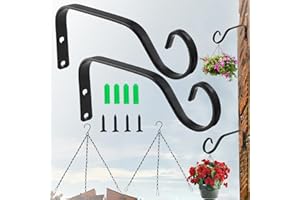 Brateuanoii Piezas Soporte Para Cesta Colgante, Soporte De Pared Metal Decorativo Para Plantas, Gancho De Pared Para Macetas Colgantes, Ganchos Para Plantas Al Aire Libre, Para Farol Pájaros Macetas