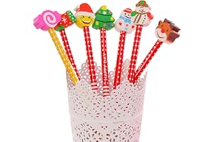 Fizdoqg Bleistift Weihnachten Set 30 Stück HB Weihnachten Bleistifte Kinder Weihnachts Bleistifte mit Weihnachtsmotiven Radiergummi für Kinder Party Geschenk Mitgebsel Weihnachtsmitbringsel