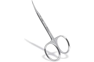 ‎DZ BEAUTY INSTRUMENTS Nagelhautschere Hautschere Fein mit gebogener extra feiner Schnittfläche zum präzisen kürzen entfernen von Nagelhautresten aus Rostfreiem Edelstahl (Hautschere Fein)